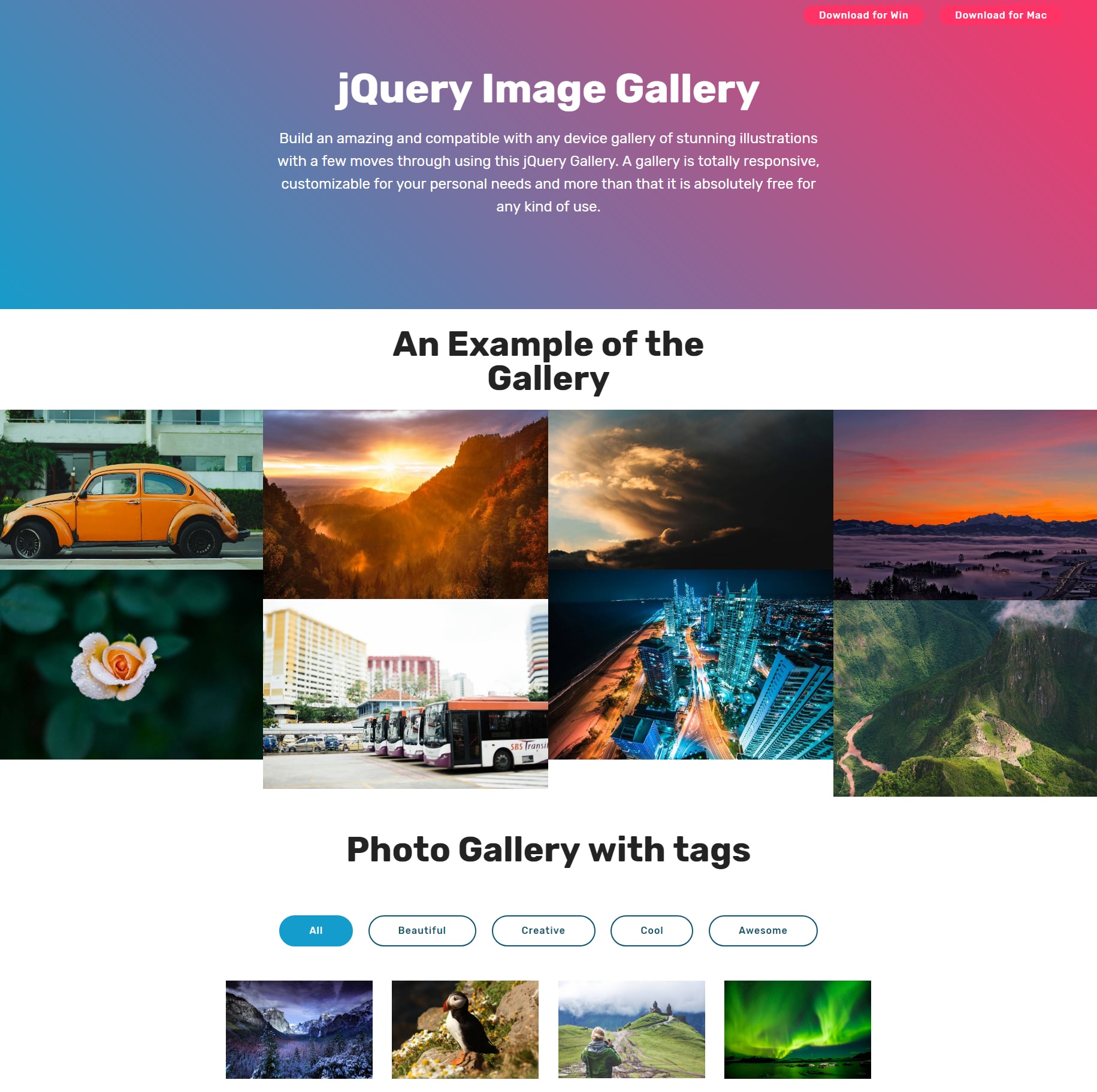 Free Bootstrap Image Gallery